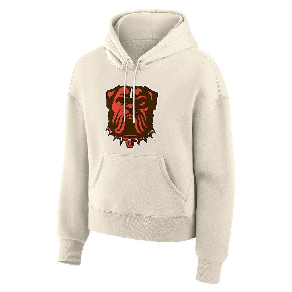 Cleveland Browns Women's Dove Legacy Pullover Hoodie - Cream - Fanatics