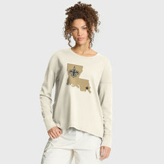 New Orleans Saints Women's Dove Legacy Long Sleeve T-Shirt - Cream - Fanatics