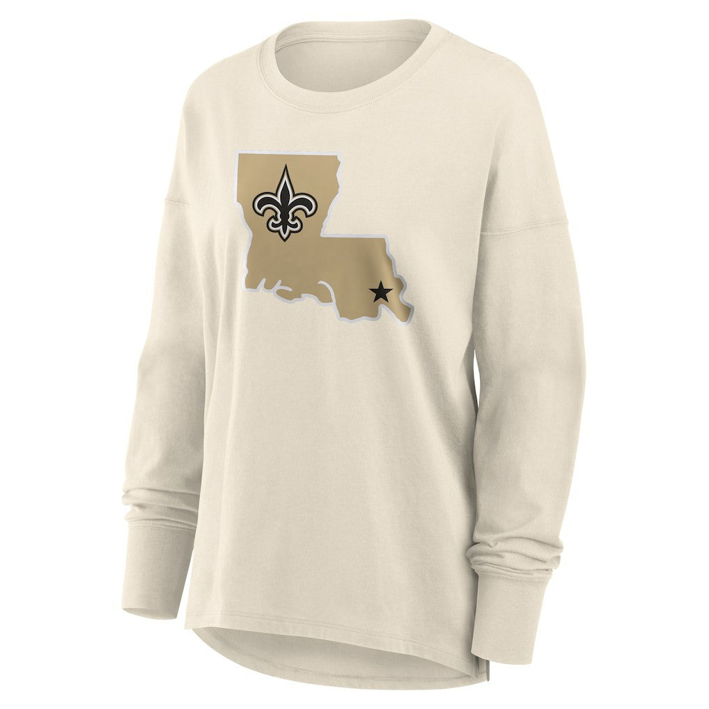 New Orleans Saints Women's Dove Legacy Long Sleeve T-Shirt - Cream - Fanatics