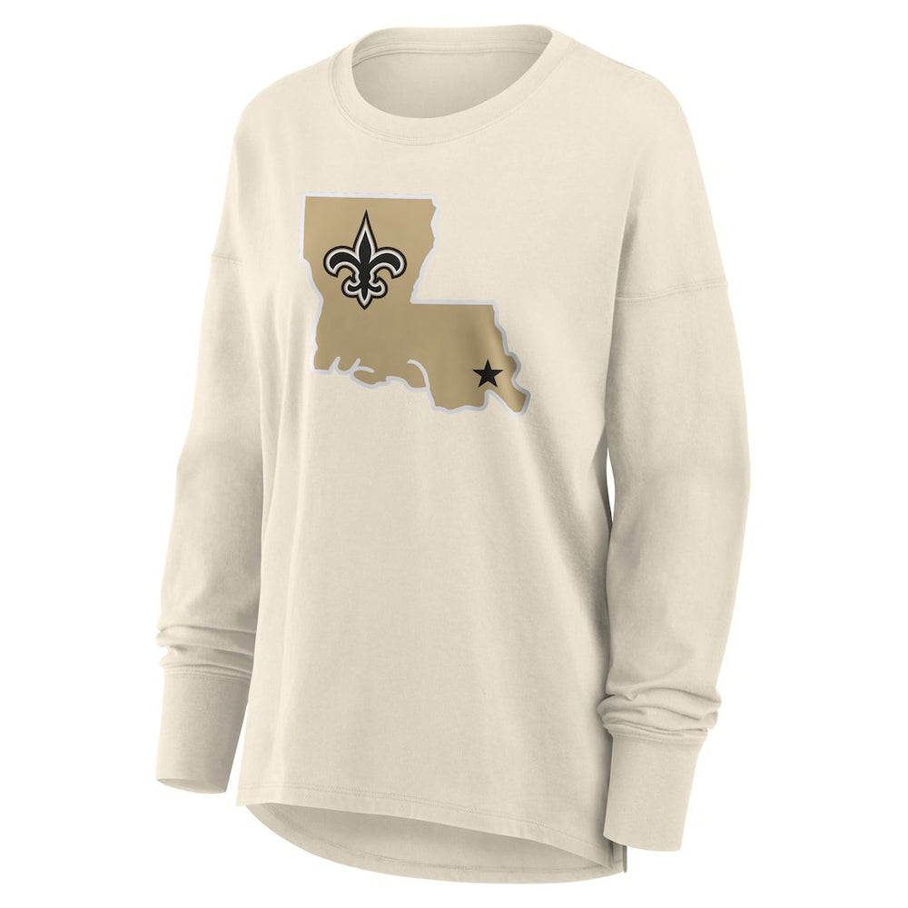 New Orleans Saints Women's Dove Legacy Long Sleeve T-Shirt - Cream - Fanatics