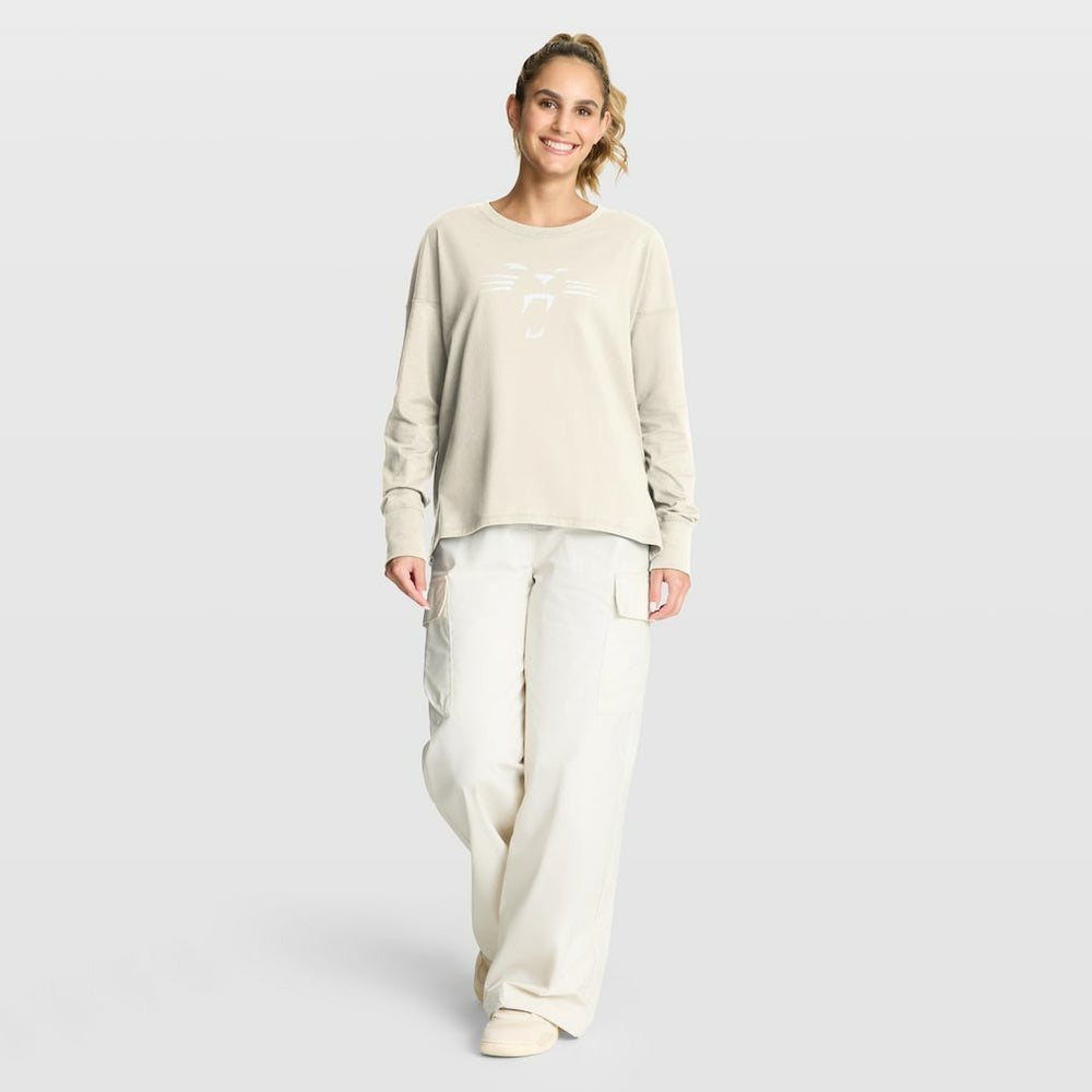 Carolina Panthers Women's Dove Legacy Long Sleeve T-Shirt - Cream - Fanatics