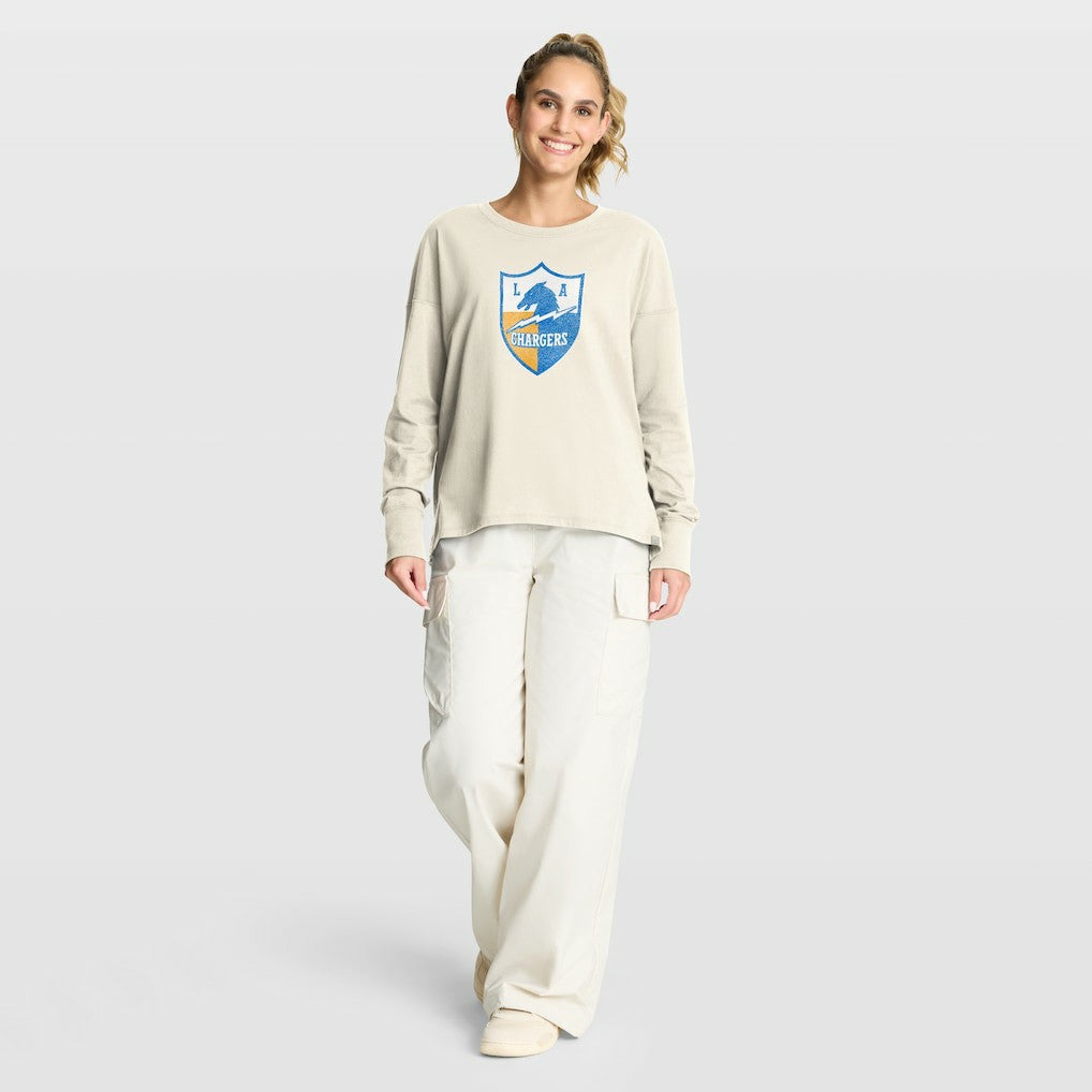 Los Angeles Chargers Women's Dove Legacy Long Sleeve T-Shirt - Cream - Fanatics