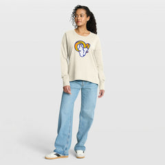 Los Angeles Rams Women's Dove Legacy Long Sleeve T-Shirt - Cream - Fanatics