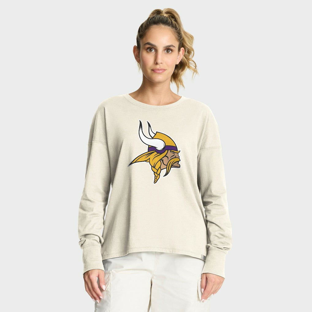 Minnesota Vikings Women's Dove Legacy Long Sleeve T-Shirt - Cream - Fanatics