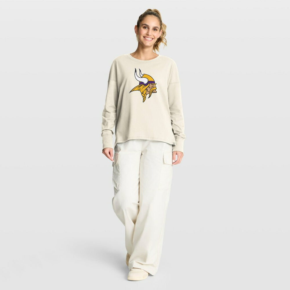 Minnesota Vikings Women's Dove Legacy Long Sleeve T-Shirt - Cream - Fanatics
