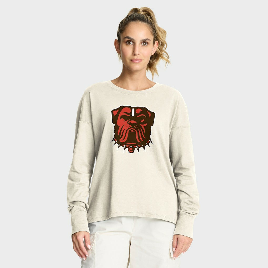Cleveland Browns Women's Dove Legacy Long Sleeve T-Shirt - Cream - Fanatics