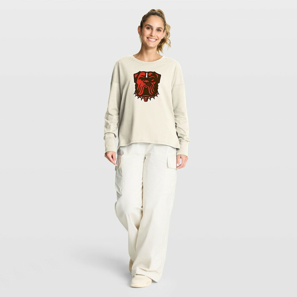 Cleveland Browns Women's Dove Legacy Long Sleeve T-Shirt - Cream - Fanatics