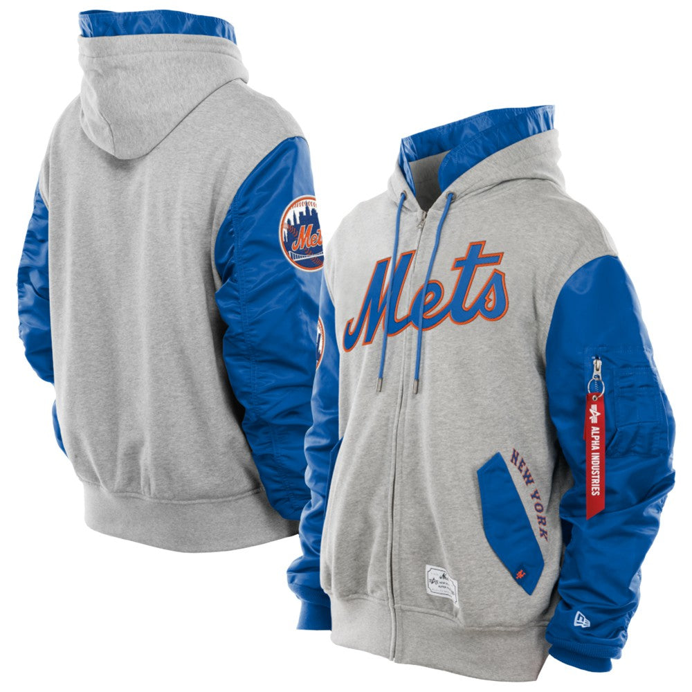 New York Mets New Era x Alpha Industries MA-1 Full-Zip Hoodie Jacket Discount