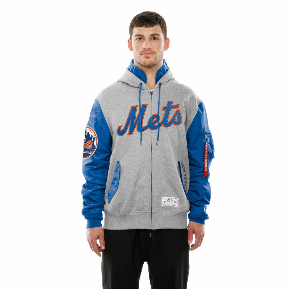 New York Mets New Era x Alpha Industries MA-1 Full-Zip Hoodie Jacket Discount