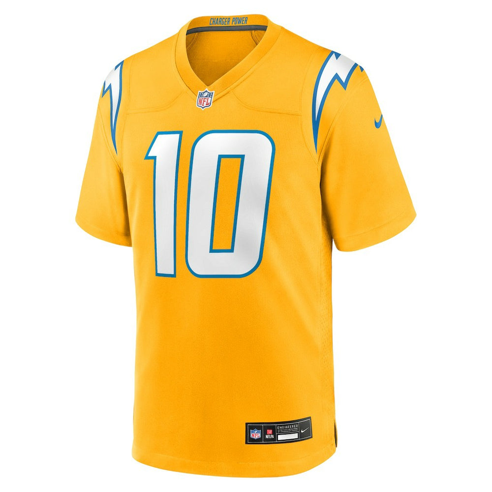 Justin Herbert Los Angeles Chargers Alternate Charger Power Game Player Jersey - Gold - Nike