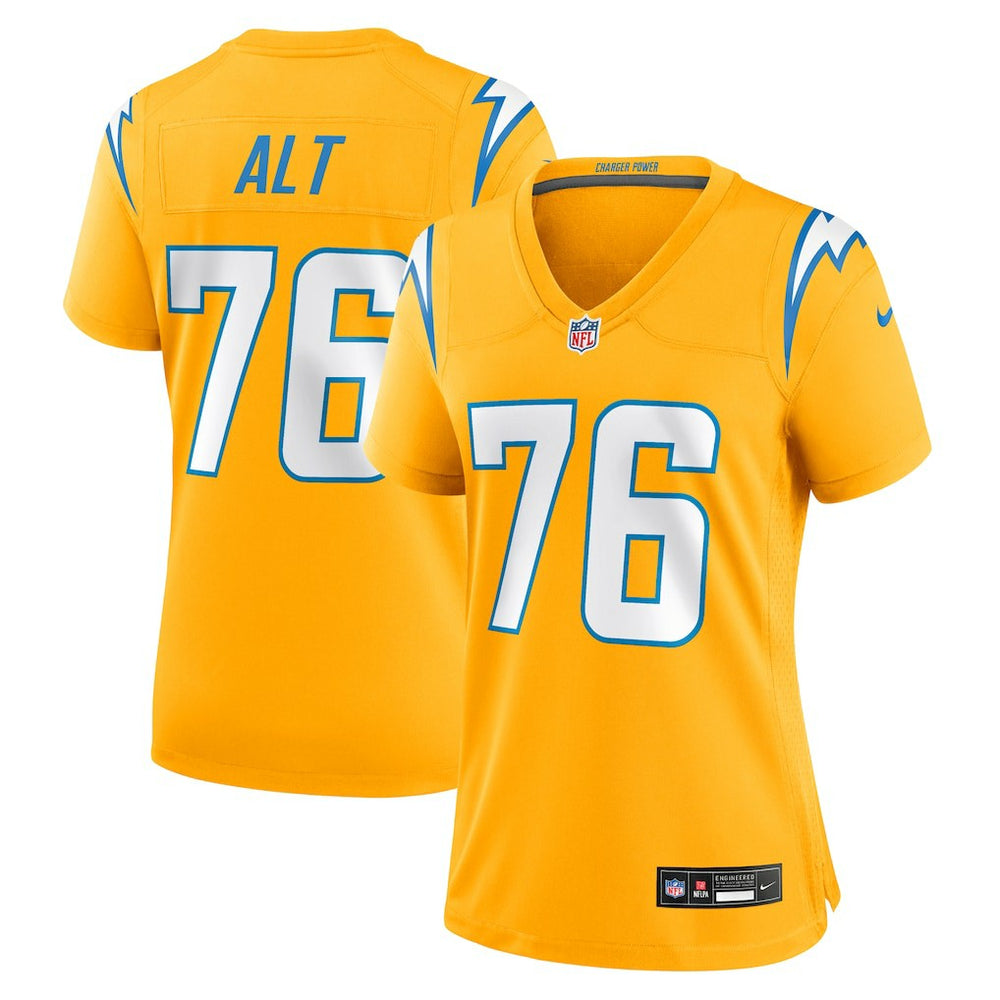 Joe Alt Los Angeles Chargers Women's Alternate Charger Power Game Jersey - Gold - Nike