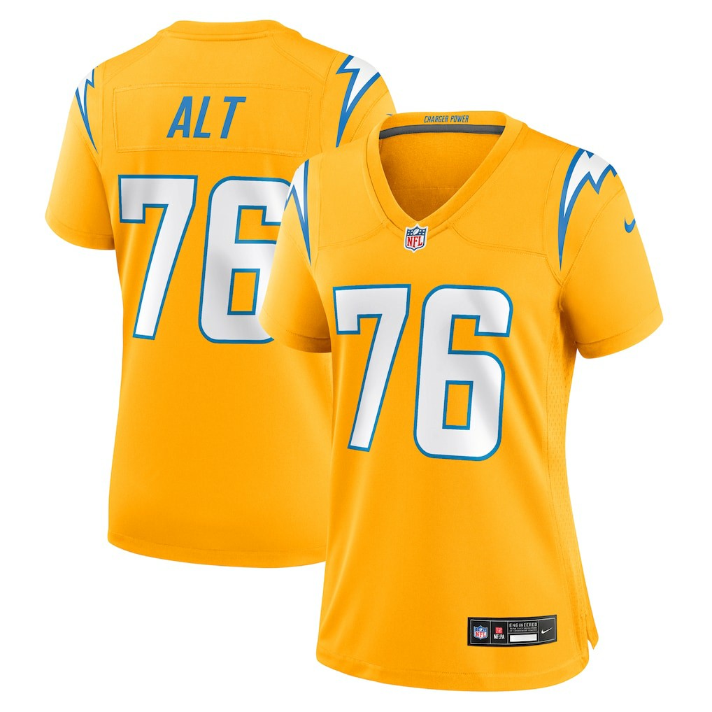 Joe Alt Los Angeles Chargers Women's Alternate Charger Power Game Jersey - Gold - Nike