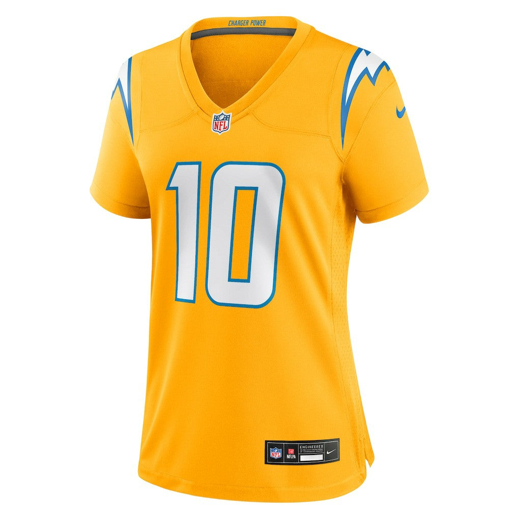 Justin Herbert Los Angeles Chargers Women's Alternate Charger Power Game Jersey - Gold - Nike