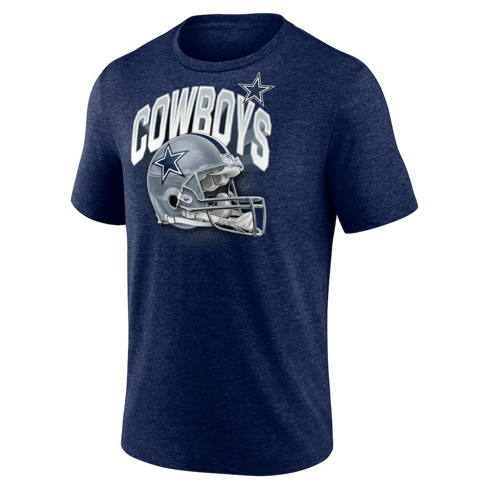 Dallas Cowboys Helmet Tri-Blend T-Shirt - Navy - NFL