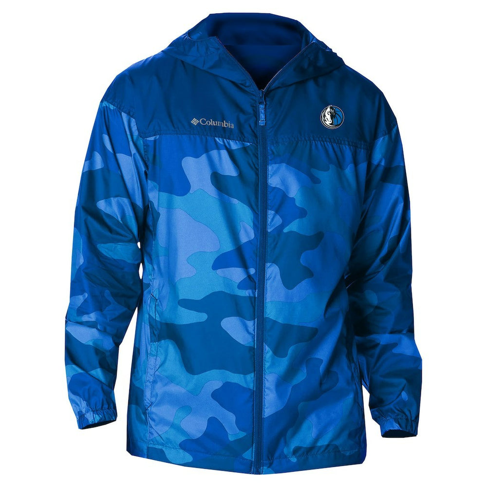 Columbia Dallas Mavericks Camo Flash Challenger Windbreaker Full-Zip Jacket Blue