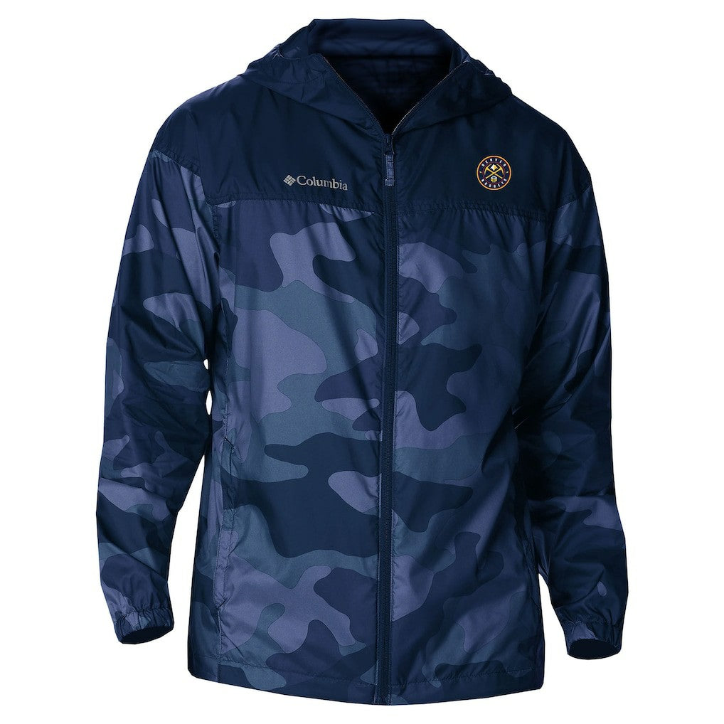 Columbia Denver Nuggets Camo Flash Challenger Windbreaker Full-Zip Jacket Navy