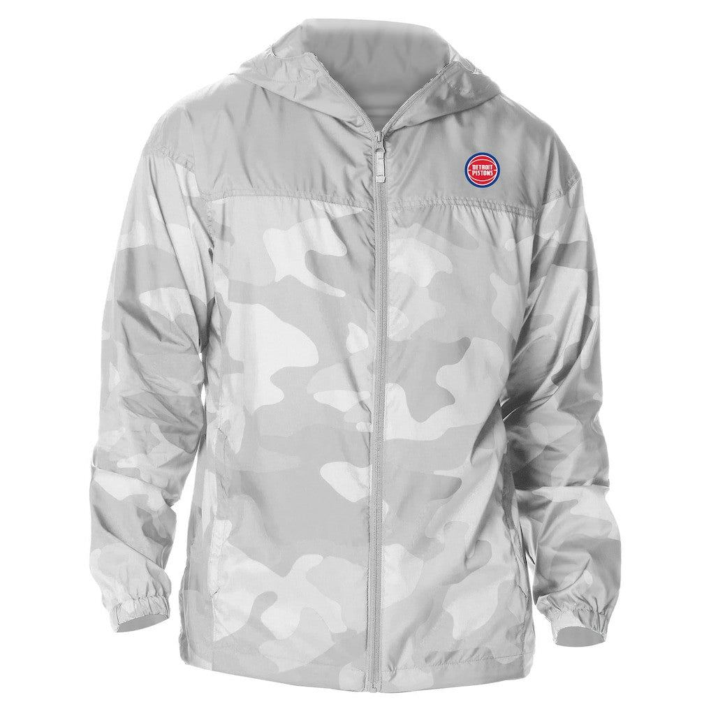 Columbia Detroit Pistons Camo Flash Challenger Windbreaker Full-Zip Jacket Gray