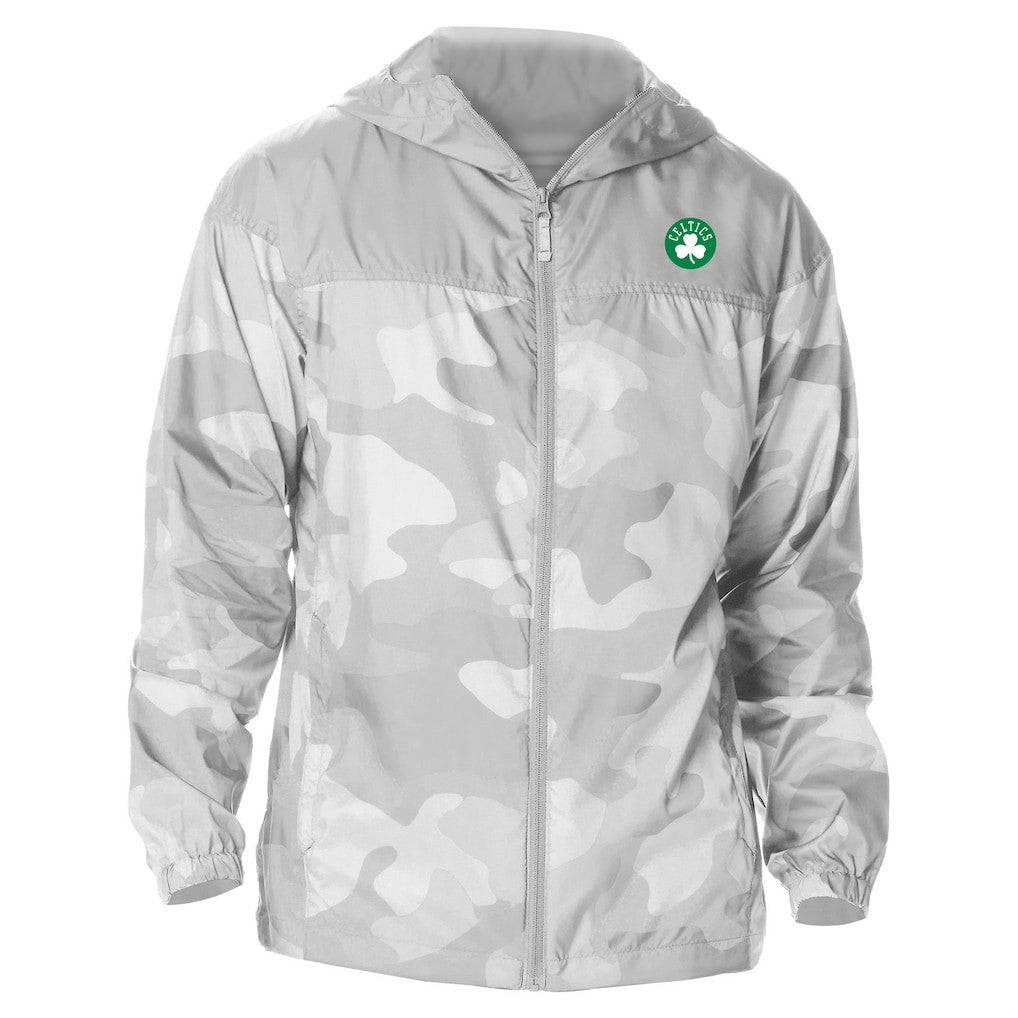 Columbia Boston Celtics Camo Flash Challenger Windbreaker Full-Zip Jacket Gray