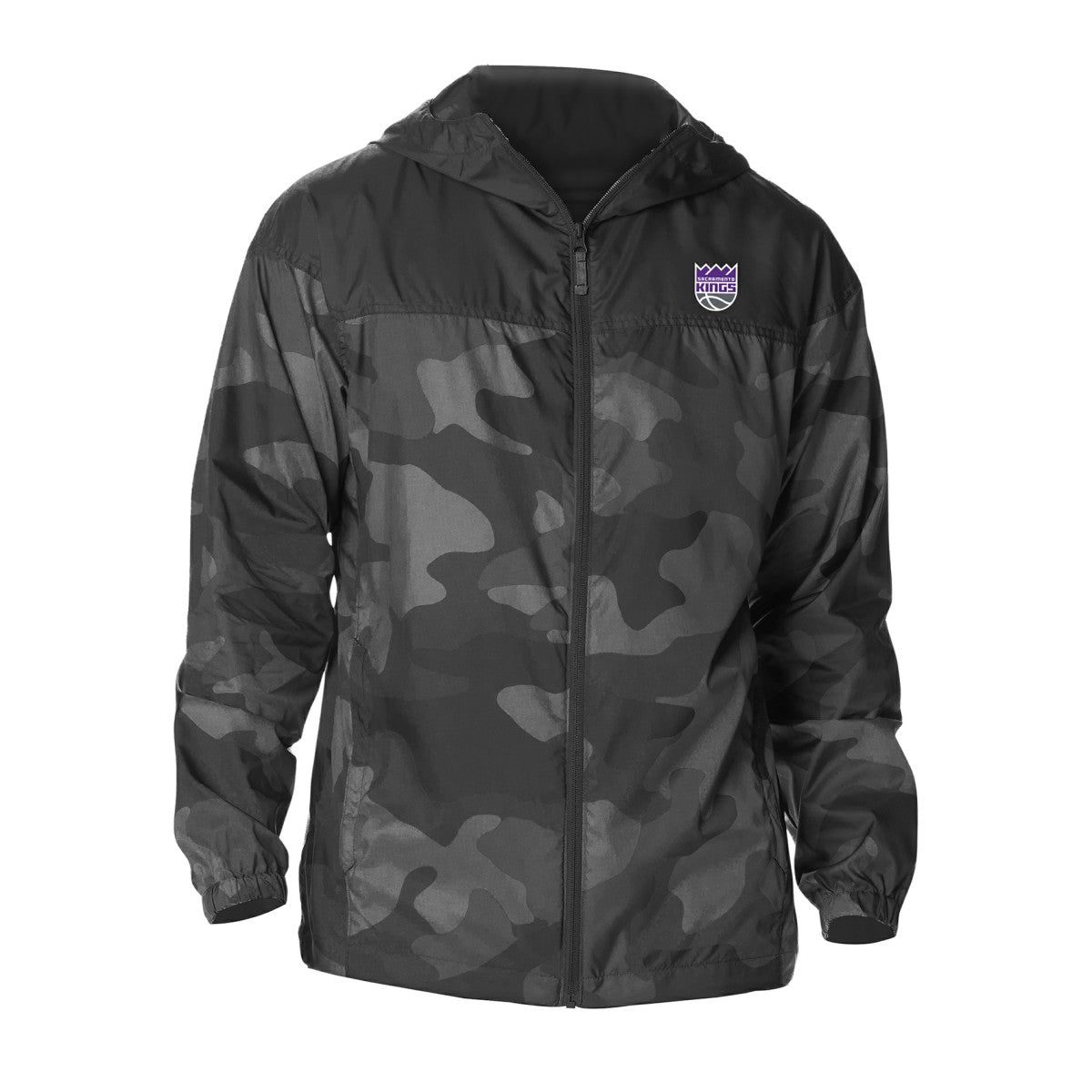 Columbia Sacramento Kings Camo Flash Challenger Windbreaker Full-Zip Jacket Black