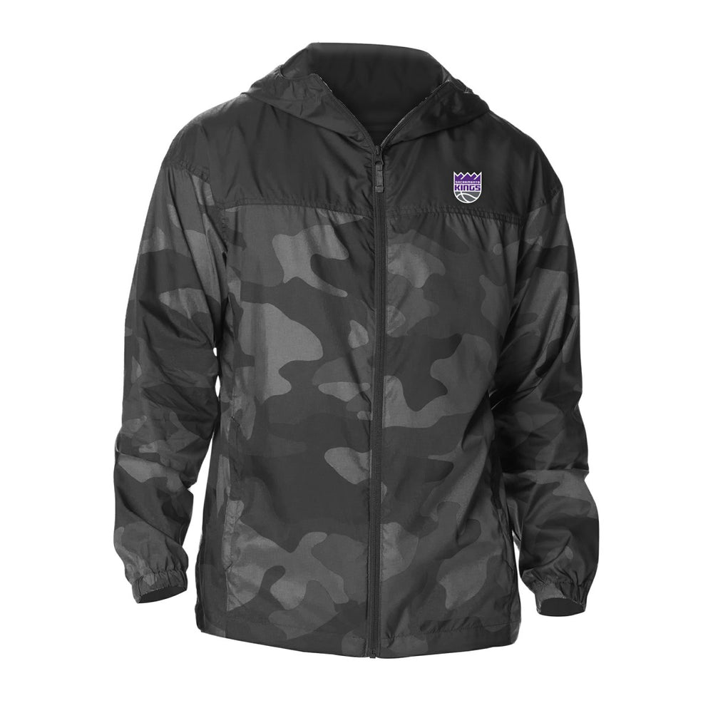 Columbia Sacramento Kings Camo Flash Challenger Windbreaker Full-Zip Jacket Black