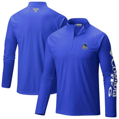 Columbia Golden State Warriors Terminal Tackle Raglan Omni-Shade Quarter-Zip Jacket Royal