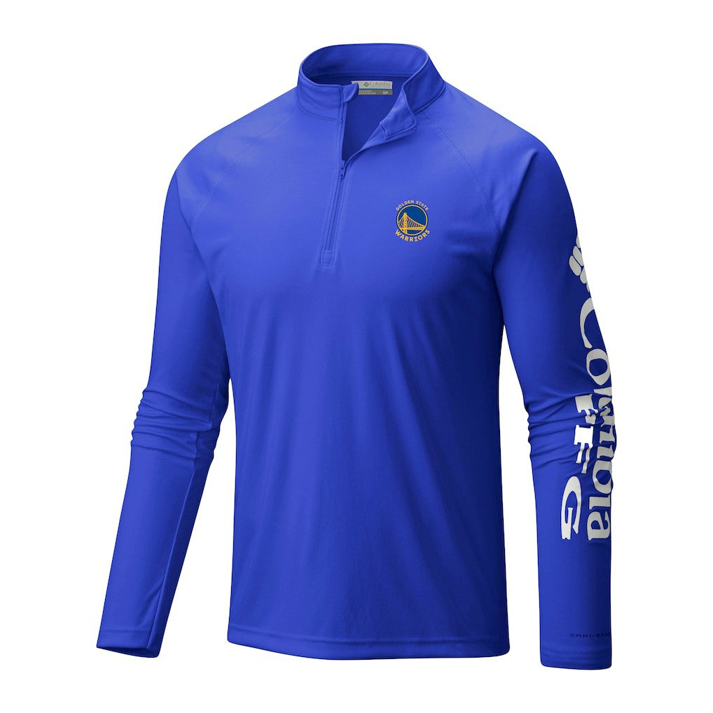 Columbia Golden State Warriors Terminal Tackle Raglan Omni-Shade Quarter-Zip Jacket Royal