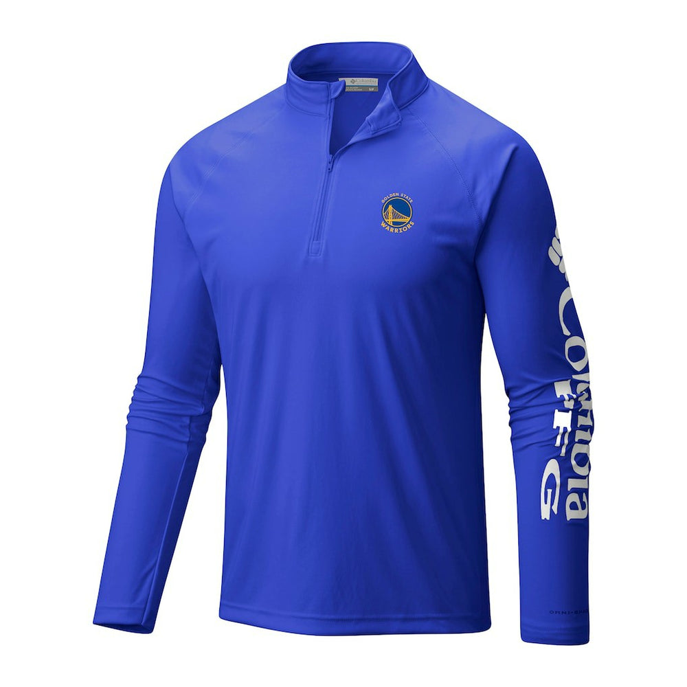 Columbia Golden State Warriors Terminal Tackle Raglan Omni-Shade Quarter-Zip Jacket Royal