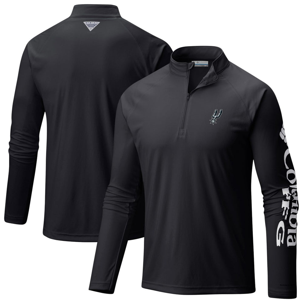 Columbia San Antonio Spurs Terminal Tackle Raglan Omni-Shade Quarter-Zip Jacket Black