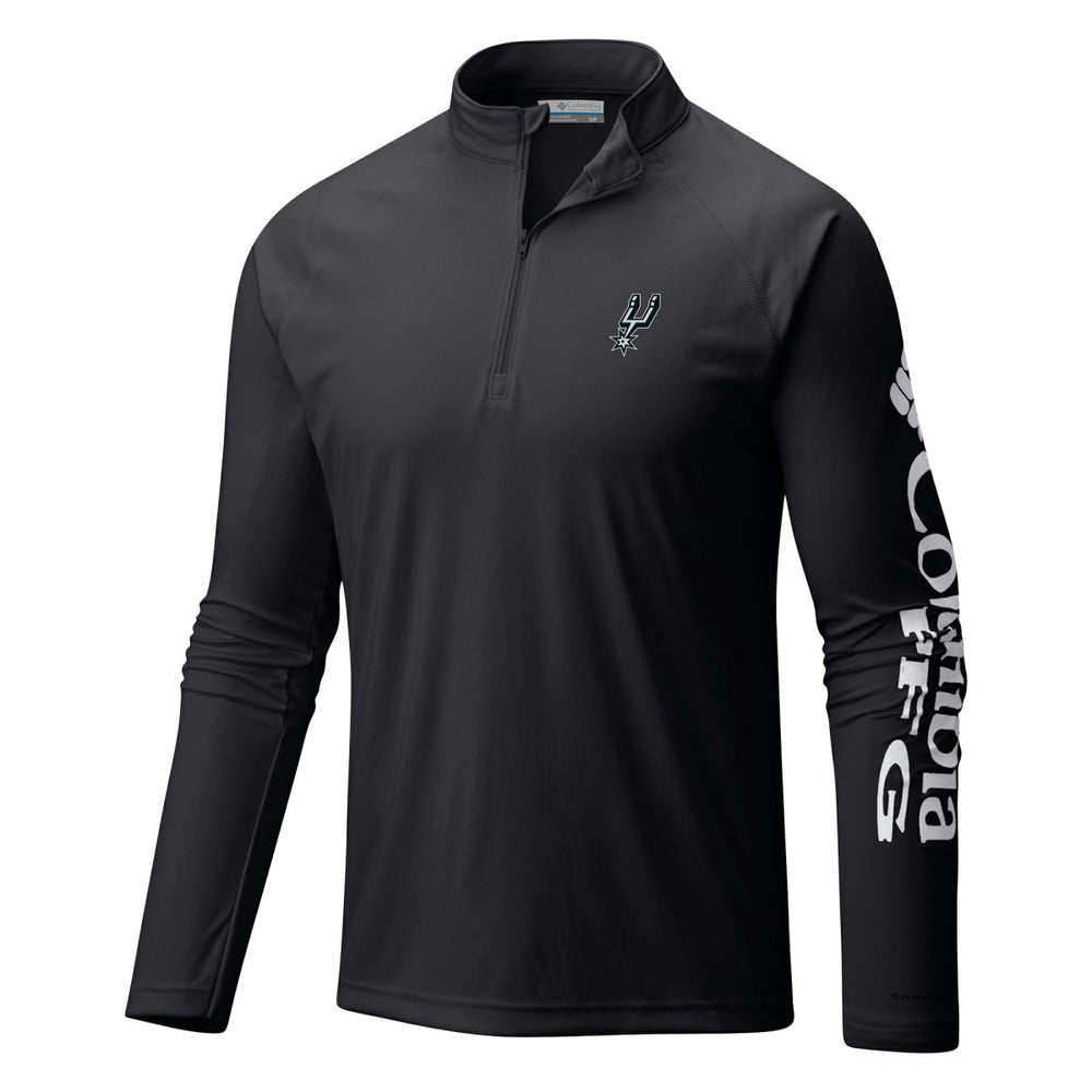 Columbia San Antonio Spurs Terminal Tackle Raglan Omni-Shade Quarter-Zip Jacket Black