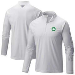 Columbia Boston Celtics Terminal Tackle Raglan Omni-Shade Quarter-Zip Jacket White