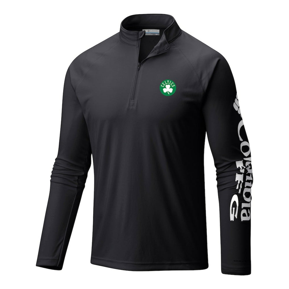 Columbia Boston Celtics Terminal Tackle Raglan Omni-Shade Quarter-Zip Jacket Black