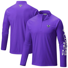 Columbia Charlotte Hornets Terminal Tackle Raglan Omni-Shade Quarter-Zip Jacket Purple