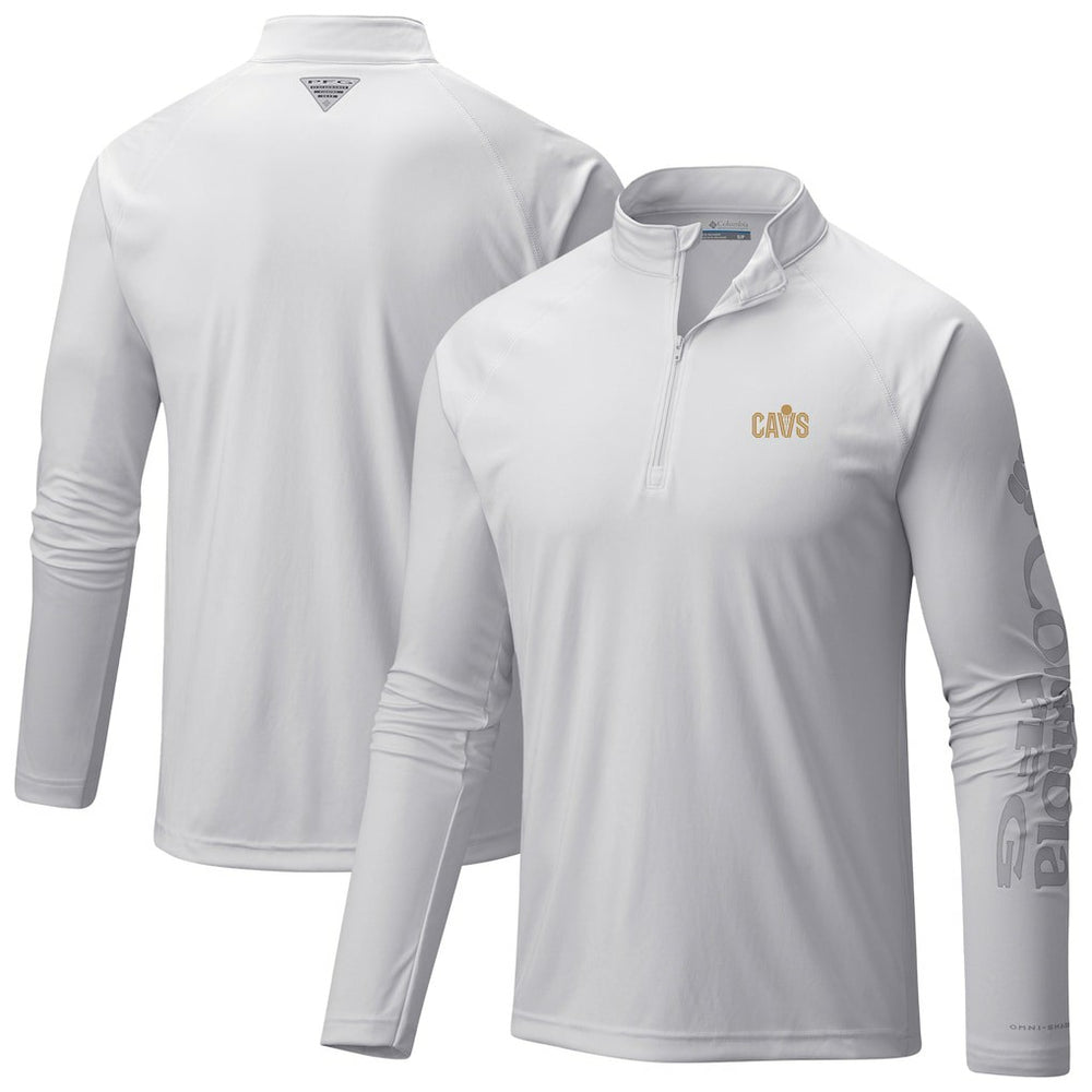 Columbia Cleveland Cavaliers Terminal Tackle Raglan Omni-Shade Quarter-Zip Jacket White