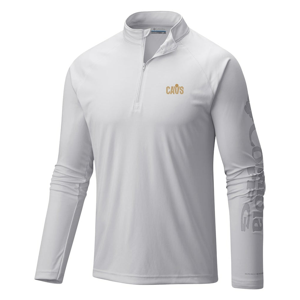 Columbia Cleveland Cavaliers Terminal Tackle Raglan Omni-Shade Quarter-Zip Jacket White