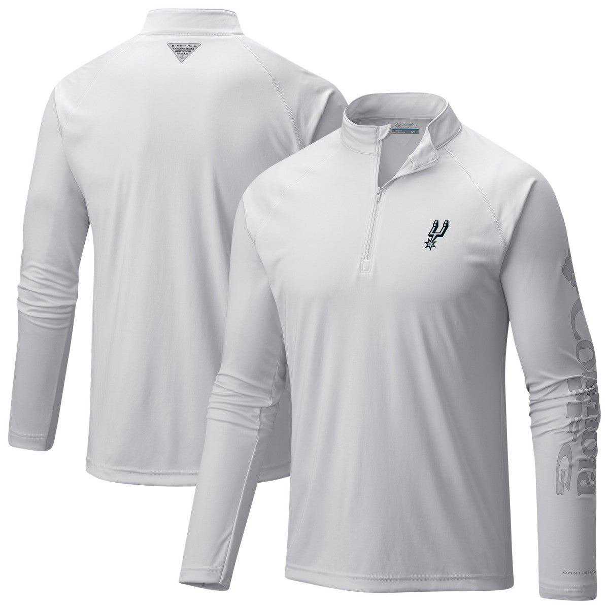 Columbia San Antonio Spurs Terminal Tackle Raglan Omni-Shade Quarter-Zip Jacket White