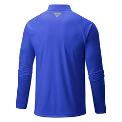 Columbia Detroit Pistons Terminal Tackle Raglan Omni-Shade Quarter-Zip Jacket Blue