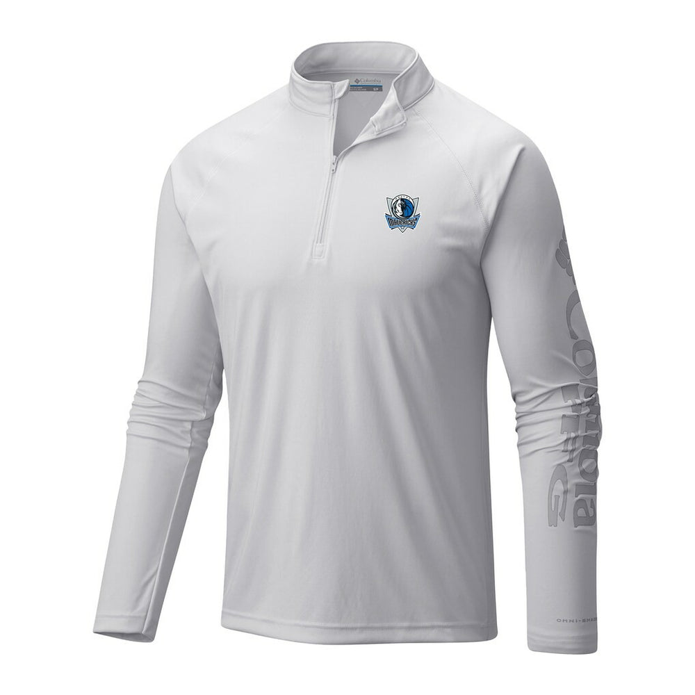 Columbia Dallas Mavericks Terminal Tackle Raglan Omni-Shade Quarter-Zip Jacket White