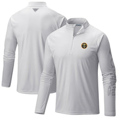 Columbia Denver Nuggets Terminal Tackle Raglan Omni-Shade Quarter-Zip Jacket White
