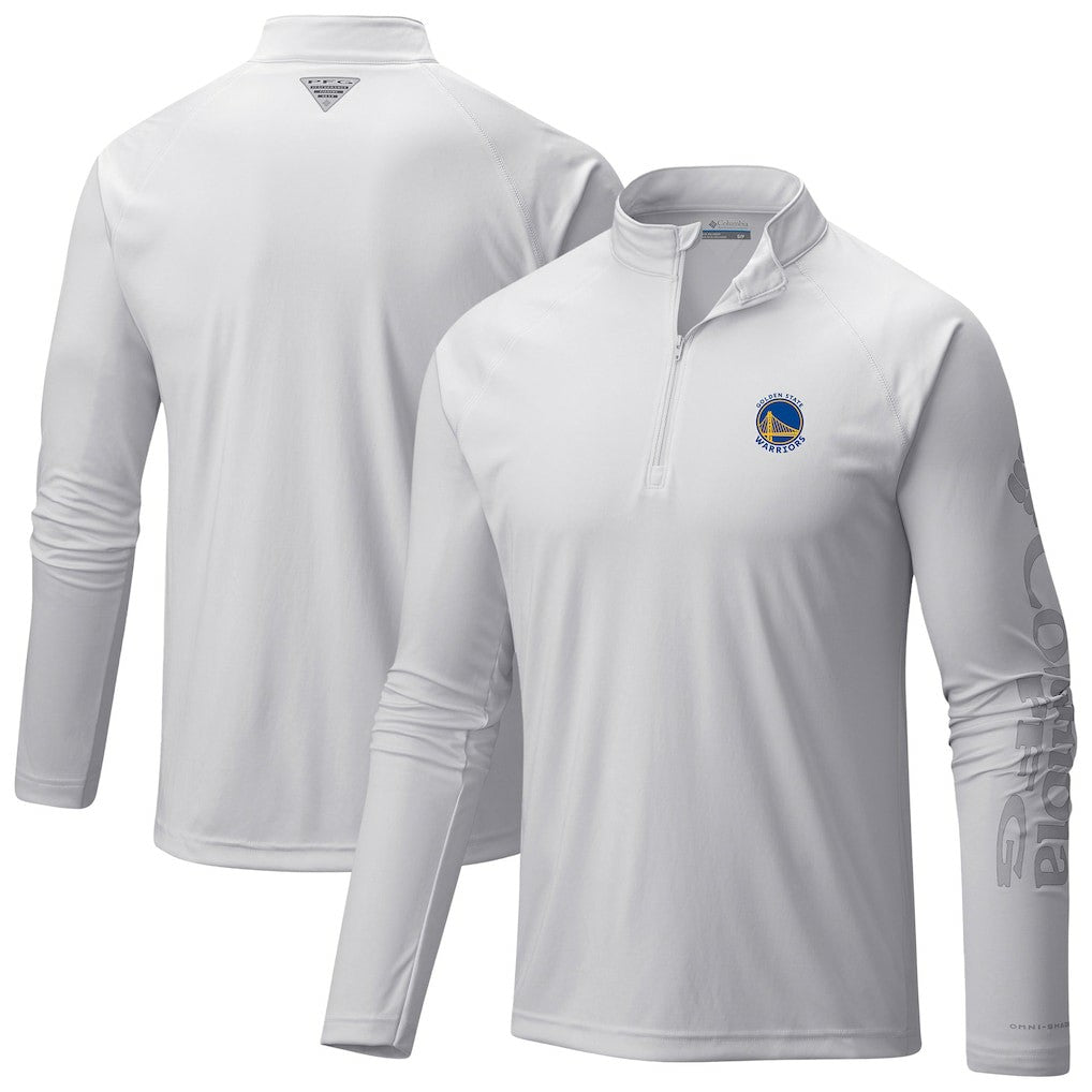 Columbia Golden State Warriors Terminal Tackle Raglan Omni-Shade Quarter-Zip Jacket White