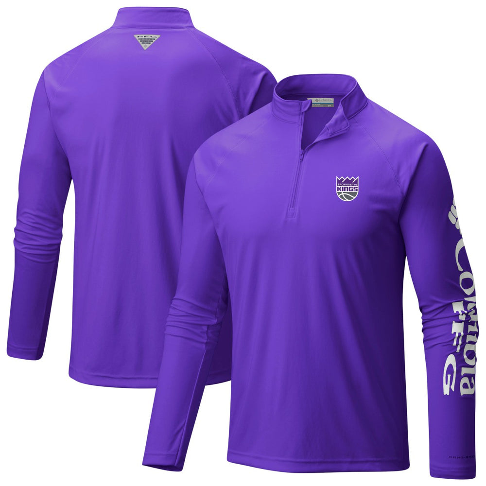 Columbia Sacramento Kings Terminal Tackle Raglan Omni-Shade Quarter-Zip Jacket Purple