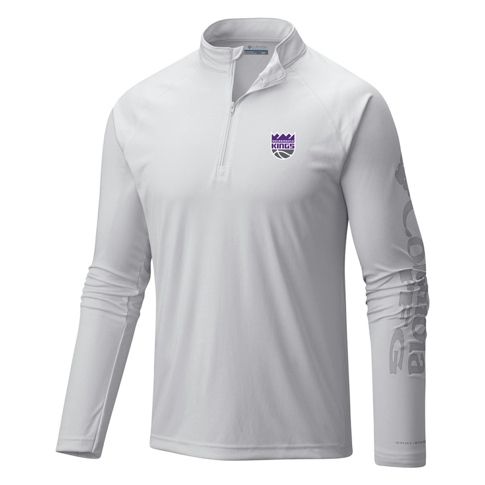 Columbia Sacramento Kings Terminal Tackle Raglan Omni-Shade Quarter-Zip Jacket White