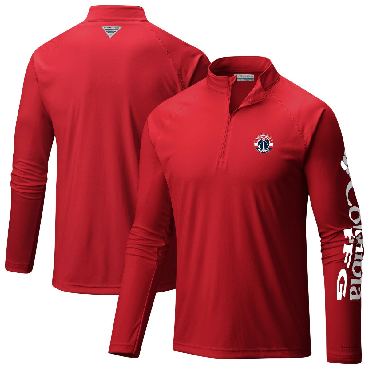 Columbia Washington Wizards Terminal Tackle Raglan Omni-Shade Quarter-Zip Jacket Red