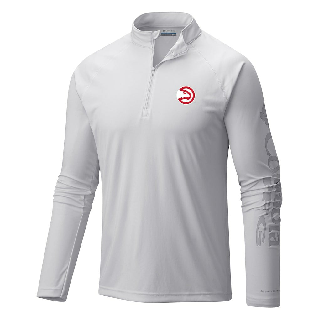 Columbia Atlanta Hawks Terminal Tackle Raglan Omni-Shade Quarter-Zip Jacket White