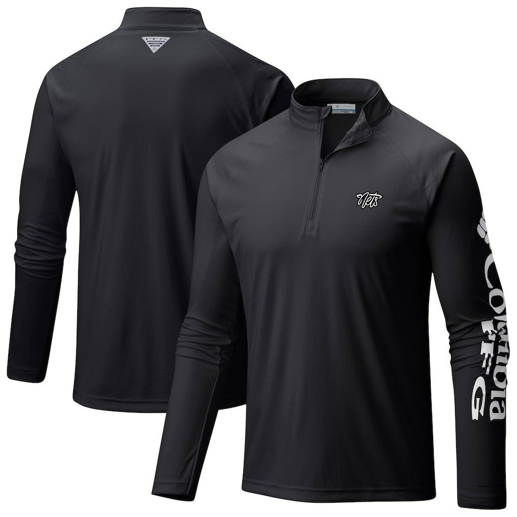 Columbia Brooklyn Nets Terminal Tackle Raglan Omni-Shade Quarter-Zip Jacket Black