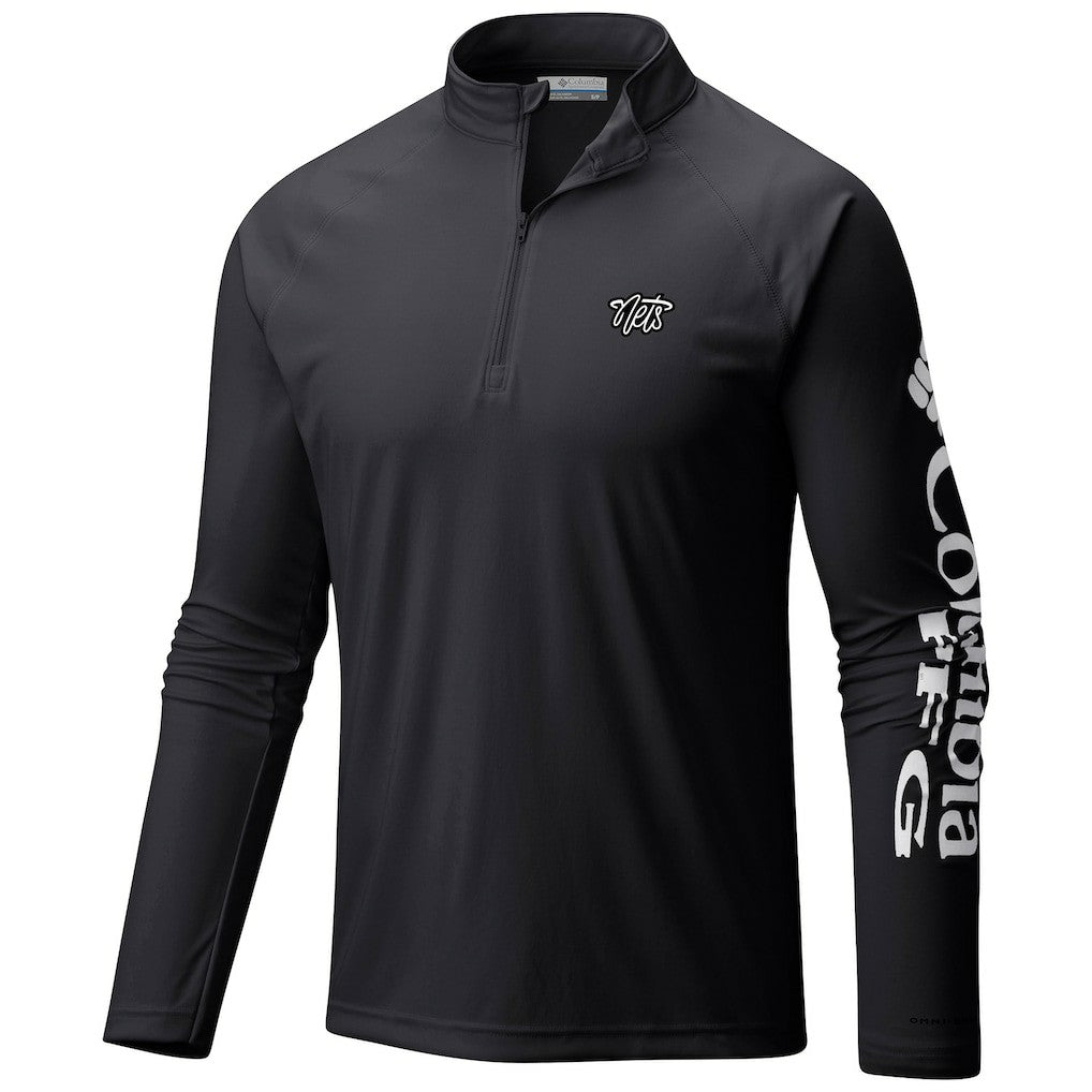 Columbia Brooklyn Nets Terminal Tackle Raglan Omni-Shade Quarter-Zip Jacket Black