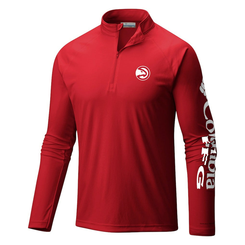 Columbia Atlanta Hawks Terminal Tackle Raglan Omni-Shade Quarter-Zip Jacket Red