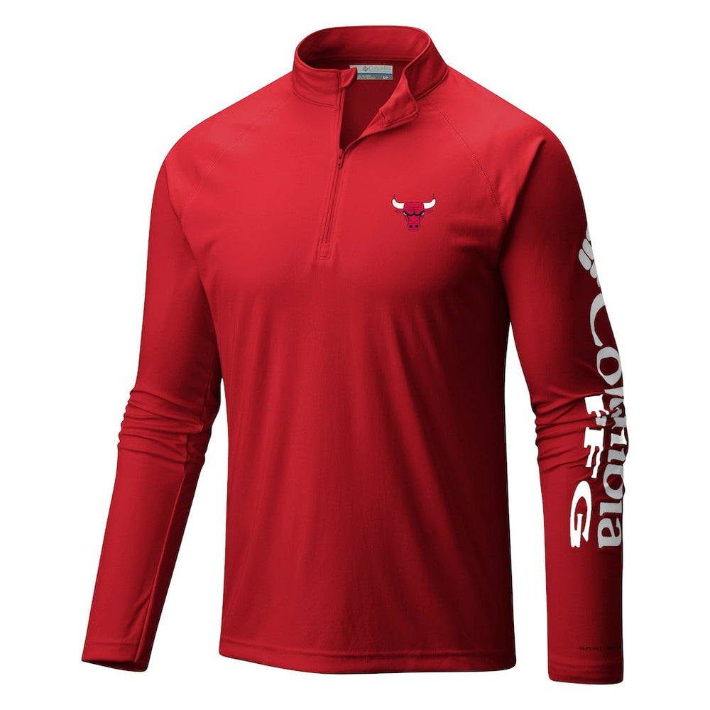 Columbia Chicago Bulls Terminal Tackle Raglan Omni-Shade Quarter-Zip Jacket Red