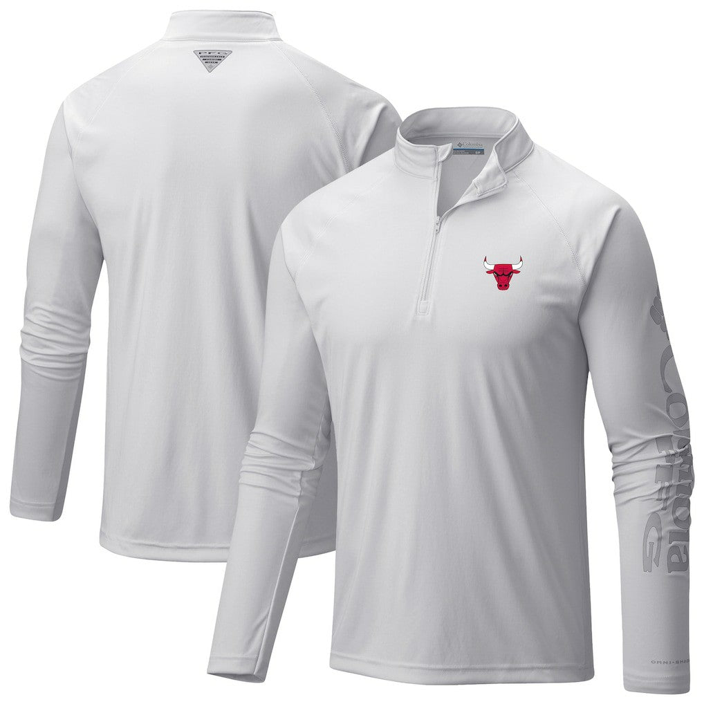 Columbia Chicago Bulls Terminal Tackle Raglan Omni-Shade Quarter-Zip Jacket White