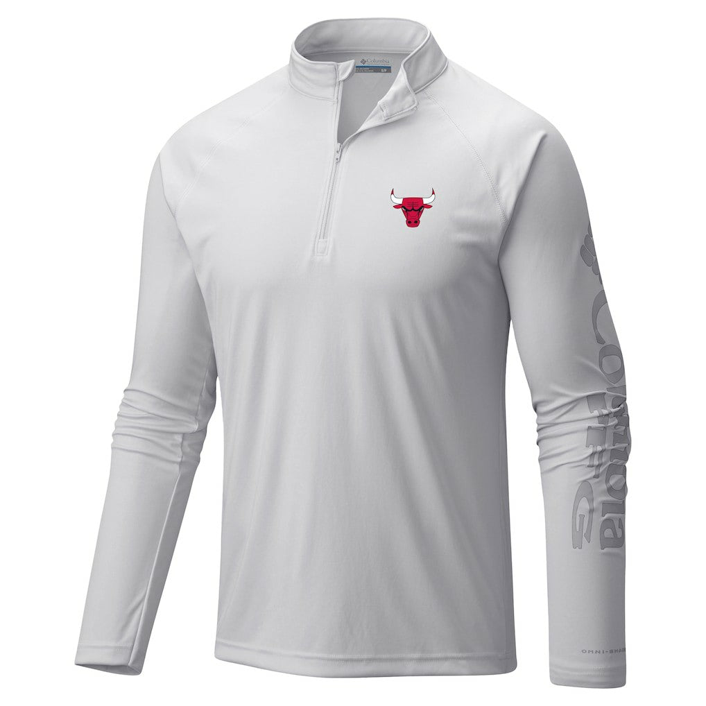 Columbia Chicago Bulls Terminal Tackle Raglan Omni-Shade Quarter-Zip Jacket White