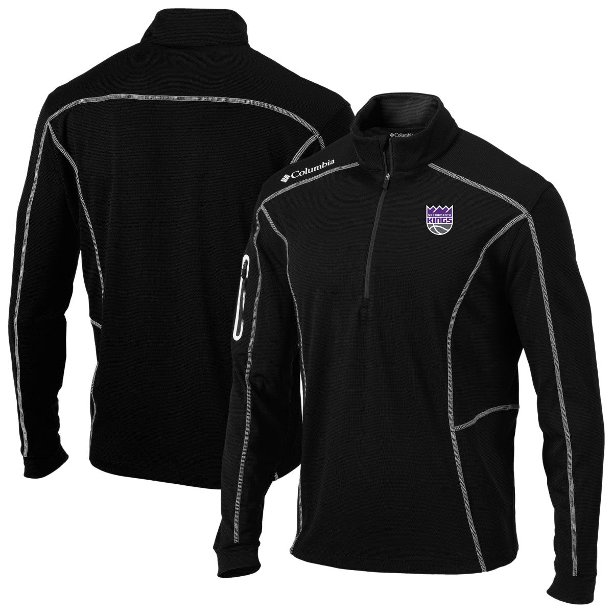 Columbia Sacramento Kings Omni-Wick Shotgun Quarter-Zip Pullover Black